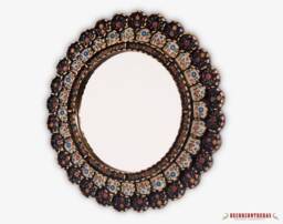 "Peruvian Wall Accent Mirror ""Black Bouquet" - thumbnail 1