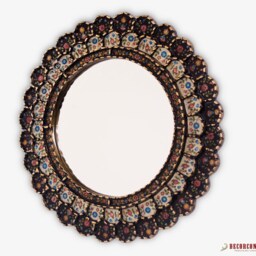 "Peruvian Wall Accent Mirror ""Black Bouquet" - thumbnail 3
