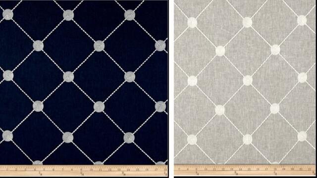 "Pair 25"" Or 50"" Wide Kelly Ripa Fanfare Embroidered Cafe Curtain Rod Panels Drapes Length 24 48 63 72 84 96 108 120" - image 1