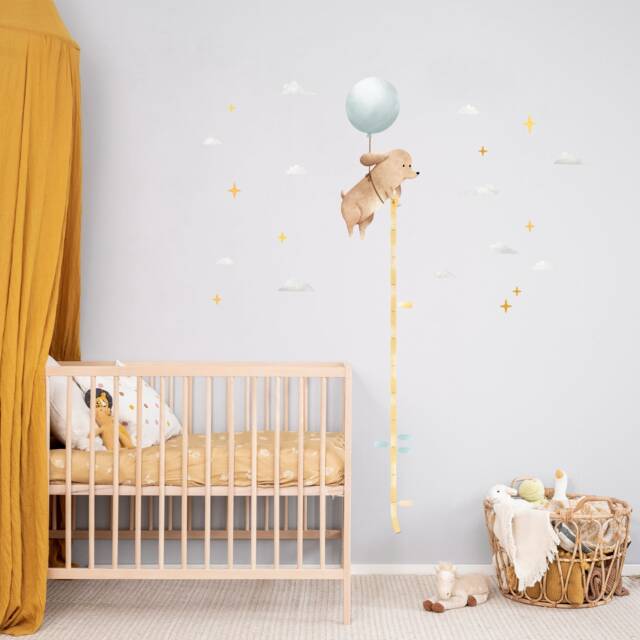 Floating Dog Height Chart Wall Decal, Plastic-Free Wall Stickers For Kids Rooms - image 1