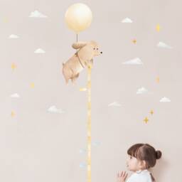 Floating Dog Height Chart Wall Decal, Plastic-Free Wall Stickers For Kids Rooms - thumbnail 2
