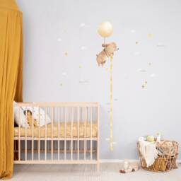 Floating Dog Height Chart Wall Decal, Plastic-Free Wall Stickers For Kids Rooms - thumbnail 3