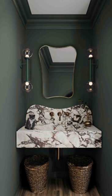 Asymmetrical Brass Vanity Mirror Curved Wall Decor Mirror - image 1