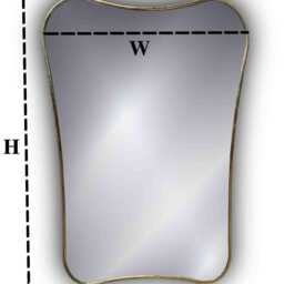 Asymmetrical Brass Vanity Mirror Curved Wall Decor Mirror - thumbnail 3