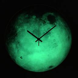 Moon Wall Clock, Glow Planetary Decor, in The Dark, Large Space Cancer Sign, Oversized Clock, Lunar Clock - thumbnail 2