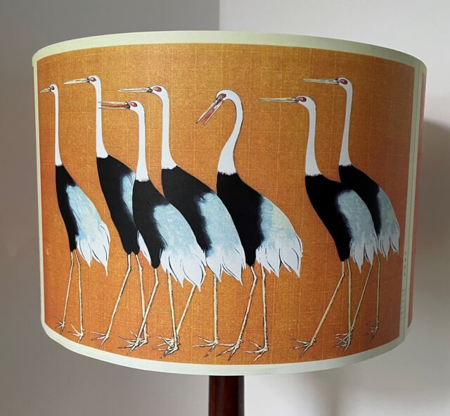 Crane Lampshade, Light Shade, Japanese, Birds, Fatta Da Mamma - image 1