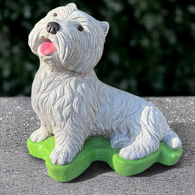 Outdoor Yorkie Statue Concrete Westie Dog Sculpture Stone Figurine Cement Animal Ornament Memorial Decoration Dog Lover Gift - image 1