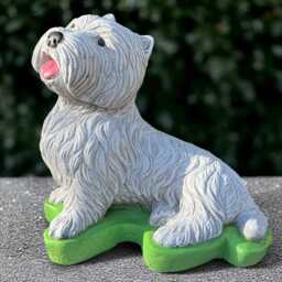 Outdoor Yorkie Statue Concrete Westie Dog Sculpture Stone Figurine Cement Animal Ornament Memorial Decoration Dog Lover Gift - thumbnail 3