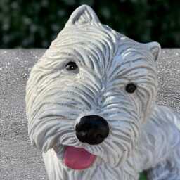 Outdoor Yorkie Statue Concrete Westie Dog Sculpture Stone Figurine Cement Animal Ornament Memorial Decoration Dog Lover Gift - thumbnail 4