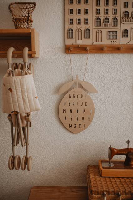 Wooden Lemon Abc Alphabet Nursery Wall Hanging Decor - image 1