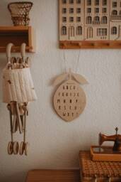 Wooden Lemon Abc Alphabet Nursery Wall Hanging Decor - thumbnail 1