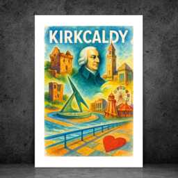 Kirkcaldy Moments - Abstract Art Local Wall Print Gift Idea Bespoke Poster A5 A4 A3 Framed Or Unframed - thumbnail 2