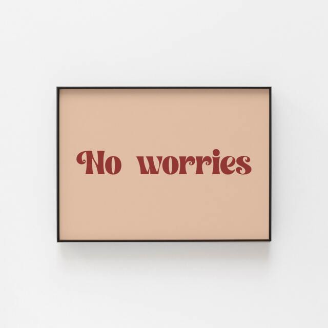 No Worries Print, Australian Slang Wall Art, Great Gift Idea For An Aussie Or A Friend, Terminology, Home Print - image 1