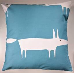 Cushion Cover in Scion Mr Fox Turquoise Blue 16