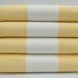 "Yellow & Cream Towel, Terry Towel, Turkish Bath Towel, Soft Towel, Peshtemal, Towel, 38""x67" - thumbnail 2