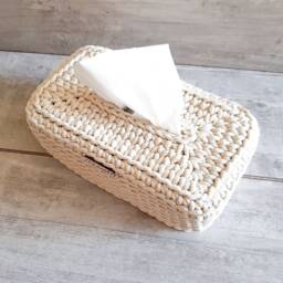 Napkins Holder, Crochet Tissue Box Cover, Cream Basket Cover - thumbnail 2