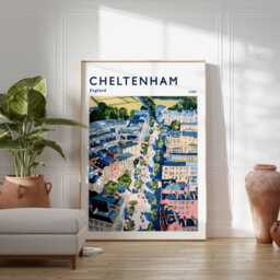 Cheltenham Travel Poster Cotswolds England Art Print - thumbnail 2