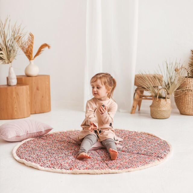 Floral Baby Play Mat Perfect Floor Playmat For Tummy Time & Crawling ~ Birthday Gift Kids - image 1