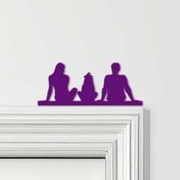 Door Topper Family Of Three 1 Girl Various Colours Top Decorative Sign - Novelty Wall Decor, Frame Art, Art - thumbnail 4