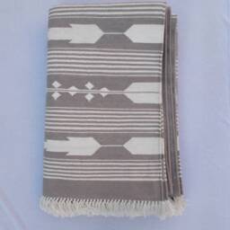 4x6 Light Grey Cotton Stripes Rug Dhurrie - & White - thumbnail 4