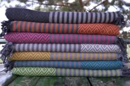 "Turkish Towel, Turkish Diamond Towel, Gray Striped Towel, 40""x70" - thumbnail 1