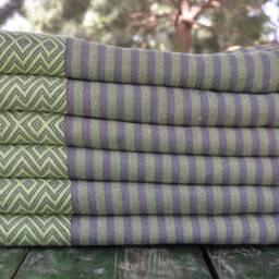 "Turkish Towel, Turkish Diamond Towel, Gray Striped Towel, 40""x70" - thumbnail 4