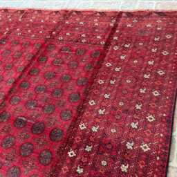 6x9 Afghan Bukhara Rug - Hand-Knotted Wool Carpet Deep Red Turkmen Geometric Design For Living Room Or Office Decor Gift - thumbnail 3