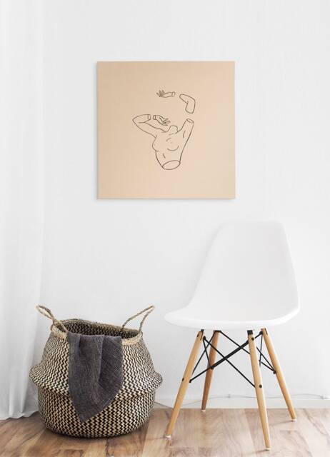 Canvas Embroidery Minimalist Art Decor Womens Body Canvas Poster Wall Hanging Custom Picture Single Line Living Room - image 1