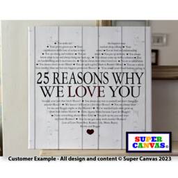 25 Reasons Why We Love You Personalised Custom Framed Canvas Print Handmade Mum Nana Daughter Wife Sister Friend Birthday Mothers Day Gift - thumbnail 2