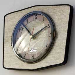 Retro Style Wall Clock - New 25cm Handmade Beige Formica Mid Century Vintage French Gift Off The Clocks - thumbnail 2