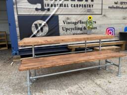 Rustic Industrial Outdoor/Indoor Tables & Bench Sets - thumbnail 1
