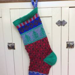Hand Knit Christmas Stocking, Lined - thumbnail 2