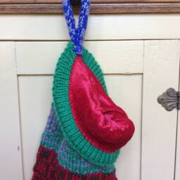 Hand Knit Christmas Stocking, Lined - thumbnail 3