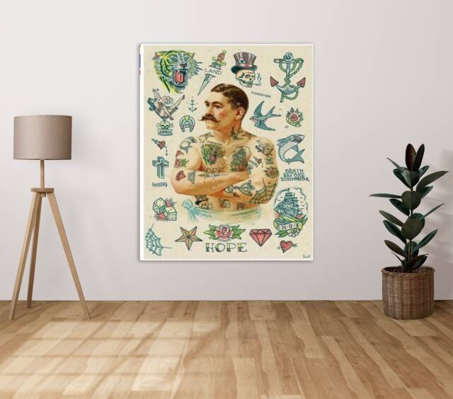Tattoo Man - Metal Sign Plaque Wall Art Decor Signage