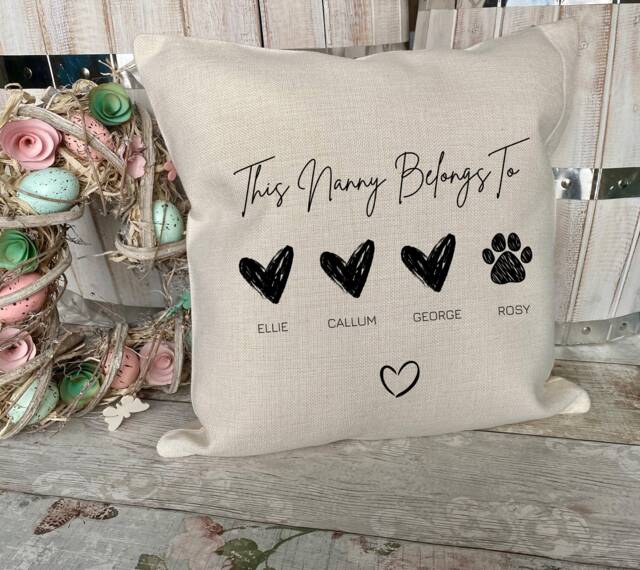 Nanny Cushion - Mother's Day Gift This Belongs To Personalised Gifts Birthday For Nan - image 1