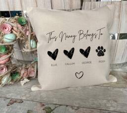 Nanny Cushion - Mother's Day Gift This Belongs To Personalised Gifts Birthday For Nan - thumbnail 1