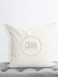 Personalized Lake Pillow, Custom Word Lakehouse Pillow, Decor, Cabin Gift - thumbnail 1