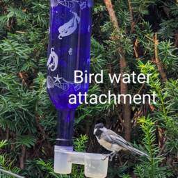 New Etched Horse & Mountians Recycled Wine Bottle Hummingbird Or Bird Feeder - thumbnail 4
