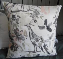 Exotic Bird Pillow Cover Floral Print Cotton Toss - thumbnail 1