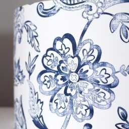 Handmade Blue Floral Fabric Lampshade, Vintage, 20cm To 45cm Diameters , Ceiling Or Lamp Base - thumbnail 2