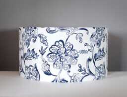 Handmade Blue Floral Fabric Lampshade, Vintage, 20cm To 45cm Diameters , Ceiling Or Lamp Base
