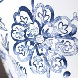 Handmade Blue Floral Fabric Lampshade, Vintage, 20cm To 45cm Diameters , Ceiling Or Lamp Base - thumbnail 3