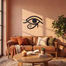 Eye Of Horus Metal Wall Art, Egyptian Symbol Home Decor, Ancient Egypt Sculpture, Spiritual Protection Sign, Boho Living Room Gift - thumbnail 1