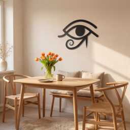 Eye Of Horus Metal Wall Art, Egyptian Symbol Home Decor, Ancient Egypt Sculpture, Spiritual Protection Sign, Boho Living Room Gift - thumbnail 2