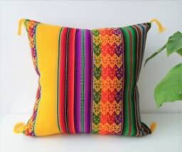 Peruvian Wool Pillow Cover Boho Southwestern Decor - 16x16