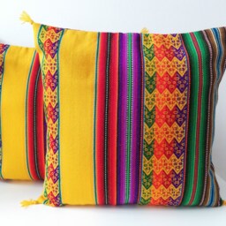 Peruvian Wool Pillow Cover Boho Southwestern Decor - 16x16 - thumbnail 2