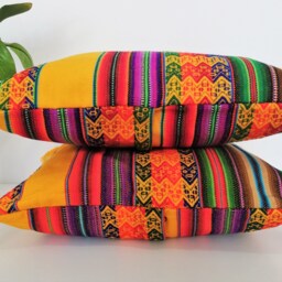 Peruvian Wool Pillow Cover Boho Southwestern Decor - 16x16 - thumbnail 4