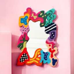 Handmade Tufted Melting Mirror Modern Punch Needle Wall Art - thumbnail 3