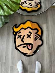 Vault Boy Fallout Face Handmade Tufted Rug - thumbnail 1