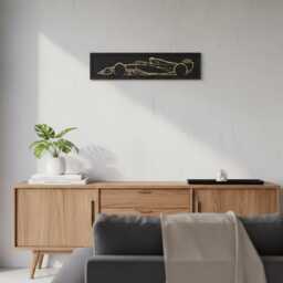 3D Wooden F1 Car Wall Art Black & Gold Formula 1 Decor - thumbnail 2